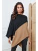 So Cachemire Poncho "Kordeva" in Schwarz/ Hellbraun