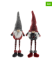 Hollybell 2er-Set: Weihnachtswichtel in Rot/ Grau - (L)9 x (B)17 x (H)60 cm