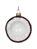 Kersten Kerstboomversiering "Coconut" bruin/wit - Ø 8 cm
