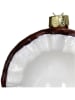 Kersten Kerstboomversiering "Coconut" bruin/wit - Ø 8 cm