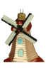 Kersten Kerstboomversiering "Windmill" meerkleurig - (H)12,8 cm