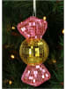 Kersten Kerstboomversiering "Disco Candy" lichtroze/goudkleurig - (H)16 cm