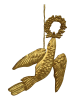 Kersten Kerstboomversiering "Hanging Bird" goudkleurig - (H)21 cm