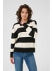 Kaffe Poloshirt crème/zwart