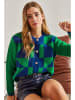 Bianco Lucci Cardigan in Grün/ Blau