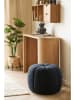 House Nordic Pouf "Paisley" in Dunkelblau - (H)38 x  Ø 48 cm