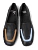 Camper Leder-Mokassins in Schwarz/ Hellbraun/ Hellblau