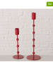 Boltze 2er- Set: Kerzenleuchter "Kimberly" in Rot