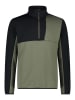 CMP Fleecepullover in Grün/ Schwarz