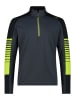 CMP Fleecepullover in Grau/ Limette/ Schwarz