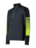 CMP Fleecepullover in Grau/ Limette/ Schwarz