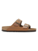 Birkenstock Leren slippers "Arizona" lichtbruin