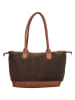Charm Schultertasche in Dunkelbraun/ Camel - (B)42 x (H)25 x (T)15 cm