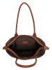 Charm Schultertasche in Dunkelbraun/ Camel - (B)42 x (H)25 x (T)15 cm