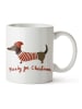 The Wild Hug Kubek "Ready for Christmas" w kolorze biało-czerwonym - wys. 10 cm