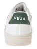 Veja Skórzane sneakersy "V 12" w kolorze biało-zielonym