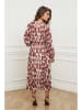 L'armoire de Suzette Kleid in Bordeaux/ Braun/ Creme