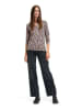 BETTY & CO Longsleeve in Schwarz/ Taupe/ Rosa