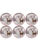 Hermia 6er-Set: Dessertteller in Grau/ Rot - Ø 19,3 cm