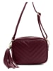 Lia Biassoni Leder-Umhängetasche in Bordeaux - (B)22 x (H)16 x (T)7 cm