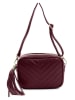 Lia Biassoni Leren schoudertas bordeaux - (B)22 x (H)16 x (D)7 cm