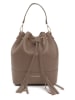 Lia Biassoni Leder-Henkeltasche "Ancinale" in Taupe - (B)25 x (H)27 x (T)17 cm