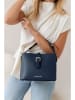 Lia Biassoni Leder-Henkeltasche in Dunkelblau - (B)25 x (H)20 x (T)12 cm