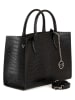 Mia Tomazzi Skórzany shopper bag "Lepontina" w kolorze czarnym - 33 x 26 x 15 cm