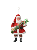 Clayre & Eef Dekoanhänger "Weihnachtsmann" in Rot - (H)17 cm