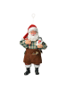 Clayre & Eef Decohanger "Kerstman" bruin/rood/groen - (H)17 cm