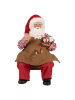 Clayre & Eef Dekofigur "Weihnachtsmann" in Rot/ Hellbraun - (B)13 x (H)28 x (T)10 cm