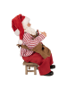 Clayre & Eef Decofiguur "Kerstman" rood/lichtbruin - (B)13 x (H)28 x (D)10 cm