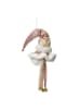Clayre & Eef Dekoanhänger "Weihnachtsmann" in Rosa/ Weiß - (H)68 cm