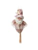 Clayre & Eef Decohanger "Kerstman" lichtroze/wit - (L)35 x  Ø 8 cm