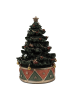 Clayre & Eef Muziekdoos "Kerstboom" groen - (H)18 x  Ø 12 cm