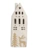 Clayre & Eef Dekoracyjny domek LED w kolorze kremowym - 9 x 24 x 7 cm