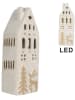 Clayre & Eef LED-Dekohaus in Creme - (B)9 x (H)24 x (T)7 cm
