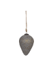 Clayre & Eef Christbaumkugel in Grau/ Gold - (L)26 x  Ø 17 