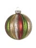 Clayre & Eef 4-delige set: kerstballen meerkleurig - (H)8 x  Ø 8 cm