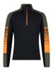 CMP Fleecepullover in Schwarz/ Khaki/ Orange