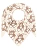 Zwillingsherz Dreieckstuch "Teddy-Bär" mit Wollanteil in Braun/ Beige - (L)185 x (B)90 cm