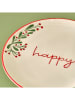 BELLA MAISON Ontbijtbord "Happy" crème/rood - Ø 20 cm