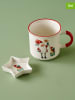 BELLA MAISON 2-delige koffieset "Elfie" wit/rood