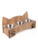 Paws&Whiskers 4-delige voerbakset lichtbruin - (B)49,5 x (H)24 x (D)11,5 cm