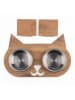 Paws&Whiskers 3tlg. Napfset in Hellbraun - (B)32 x (H)8 x (T)25 cm