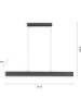 Just Light LED-Hängeleuchte in Anthrazit - (B)121 x (H)120 cm