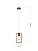 Just Light Hanglamp zwart/lichtbruin - (L)120 x (B)9 cm