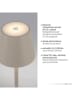 Just Light LED-Tischleuchte "Euria" in Grau - (H)37 x Ø 11 cm