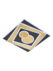 FISCHER & HONSEL LED-Deckenleuchte "Ratio" in Schwarz/ Gold - (B)50 x (H)6,4 x (T)50 cm