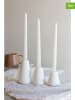 Lucky Bees 6tlg. Set: Stabkerzen & Kerzenhalter in Weiß